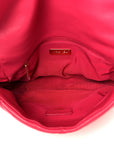 Goatskin Quilted Large CHNL 19 Flap Dark Pink