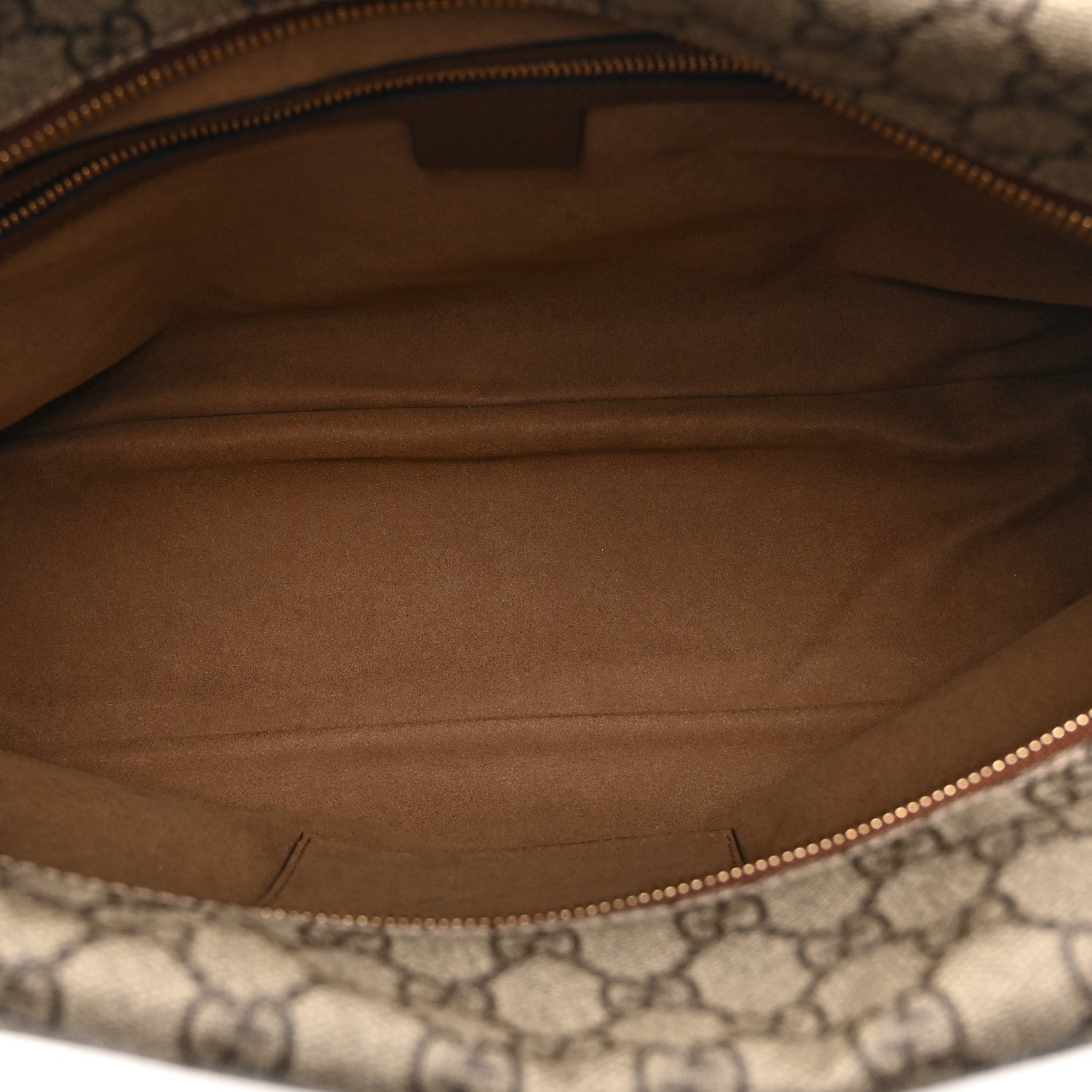 GG Supreme Monogram Large Linea A Hobo Light Brown