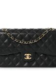 Caviar Quilted Jumbo Double Flap Black