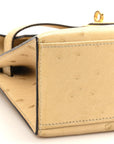 Ostrich Kelly Pochette Clutch Parchemin