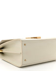 Smooth Calfskin Medium Classic Monogram Cassandra Top Handle Crema Soft Rouge Legion