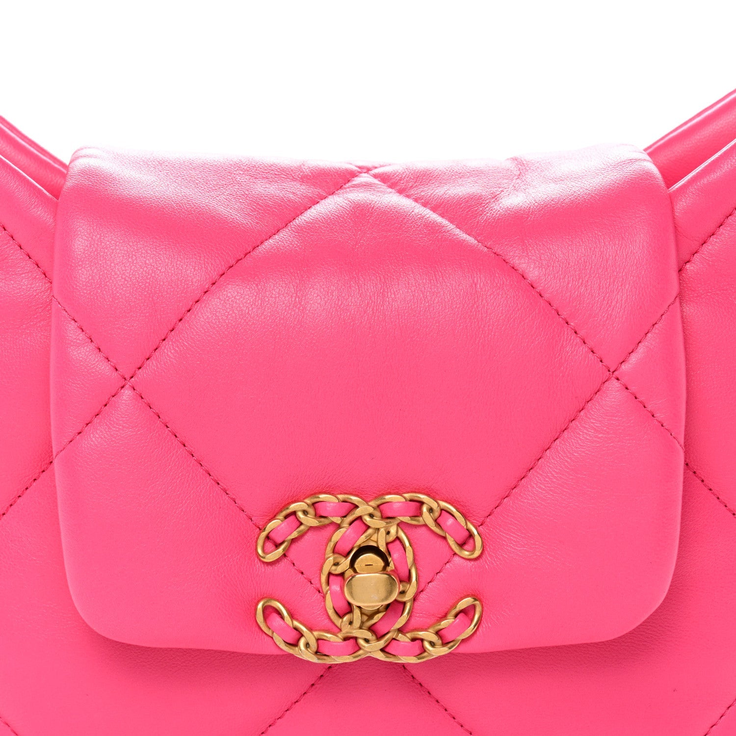 Lambskin Quilted CHNL 19 Hobo Pink