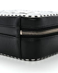 Caviar Quilted Striped Small CC Filigree Vanity Case Black White