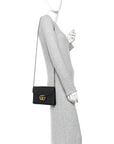 Calfskin Matelasse GG Marmont Chain Wallet Black