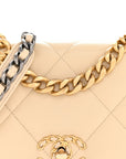 Lambskin Quilted Medium CHNL 19 Flap Beige
