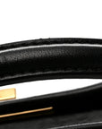 Shearling Nappa Macro FF 1974 Mini Peekaboo Iconic Satchel Tobacco Black
