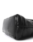 Lambskin Quilted Medium Loulou Puffer Monogram Chain Satchel Black