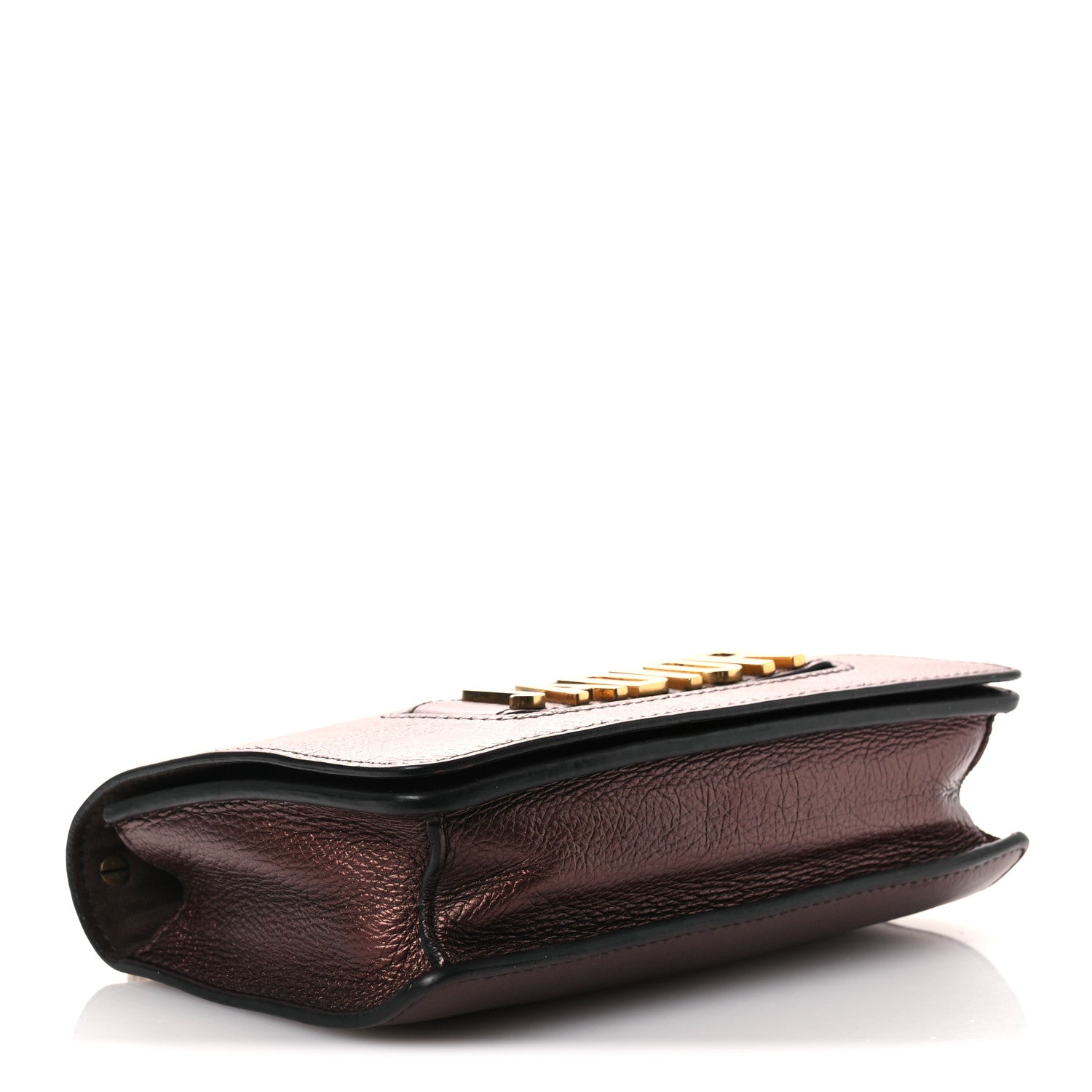 Metallic Calfskin J'AD1OR Chain Flap Bag Noisette