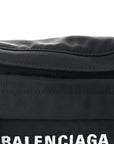 Sport Nylon Logo Embroidered Wheel Belt Bag Black White