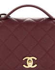 Caviar Quilted Small Business Affinity Flap Burgundy