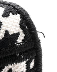 Canvas Houndstooth Embroidered Medium Lady D-Lite Black White