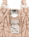 Metallic Nappa Matelasse Top Handle Satchel Cammeo