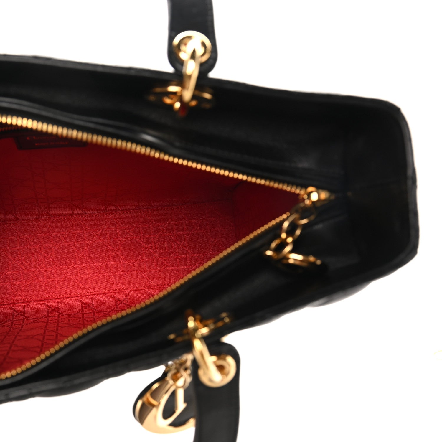 Lambskin Cannage Large Lady D1OR Black