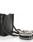 Vitello Daino Soft Mini Hobo Messenger Bag Black