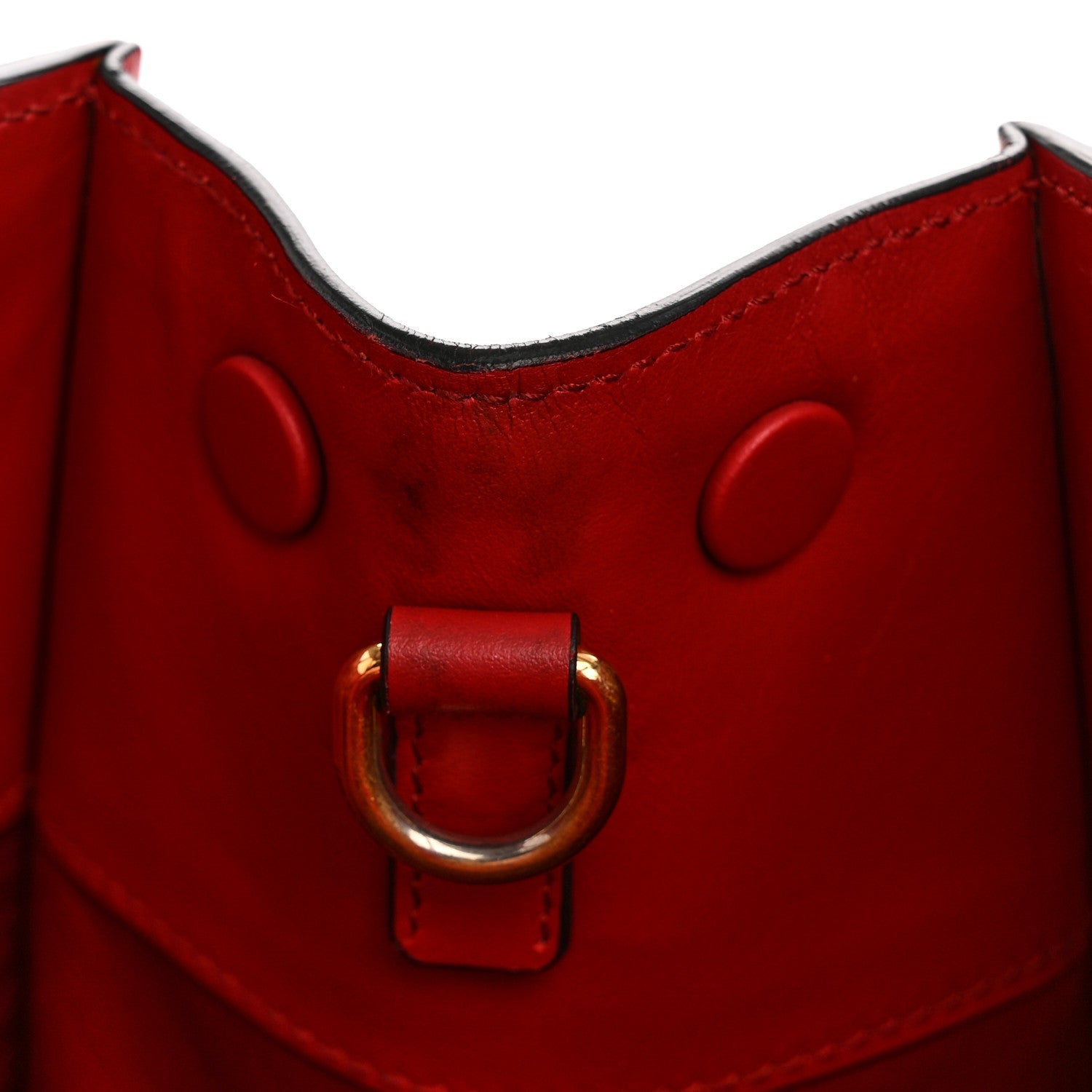 Saffiano Cuir Calfskin Medium Monochrome Top Handle Tote Fuoco