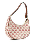 Canvas Calfskin Ava Triomphe Shoulder Bag Red