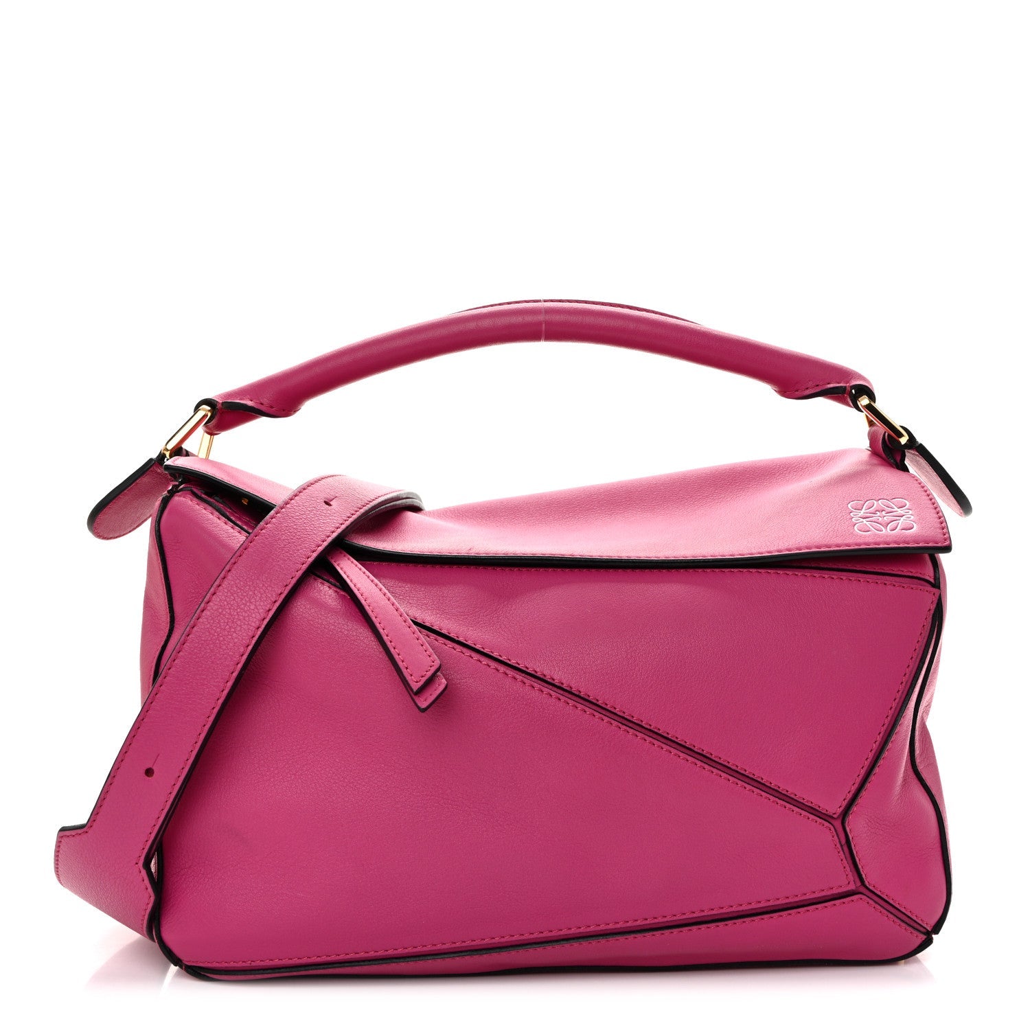 Calfskin Medium Puzzle Bag Fuchsia