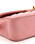 Caviar Quilted Medium Double Flap Pink