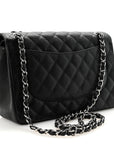Caviar Quilted Jumbo Double Flap Black