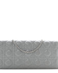 Lambskin Cannage Lady D1OR Convertible Clutch Grey