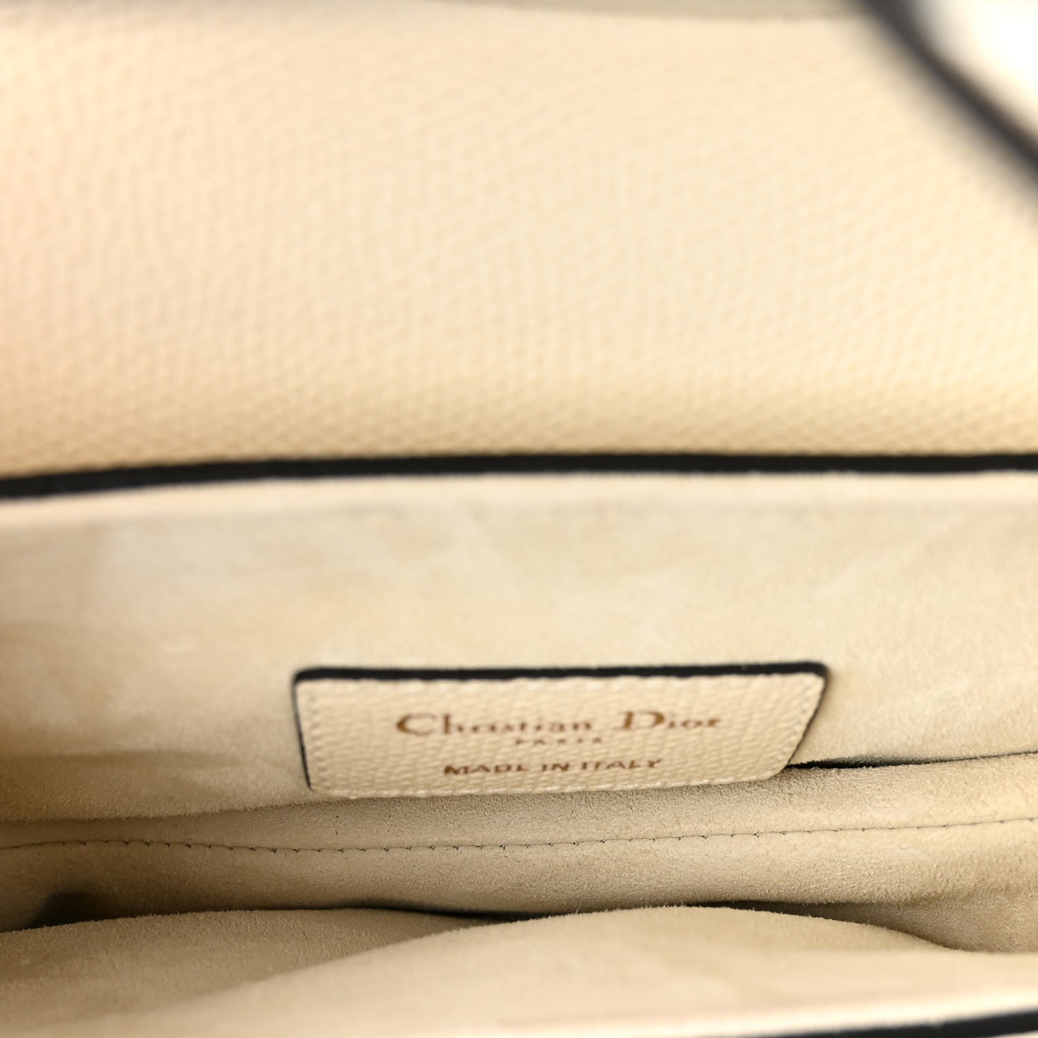 Grained Calfskin Mini Saddle Bag White