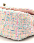 Tweed Quilted Mini Rectangular Flap Pink Green Orange Purple