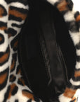 Calf Hair Leopard Print Phone Baguette Moro