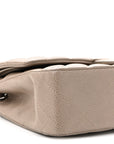 Caviar Quilted Medium Double Flap Taupe