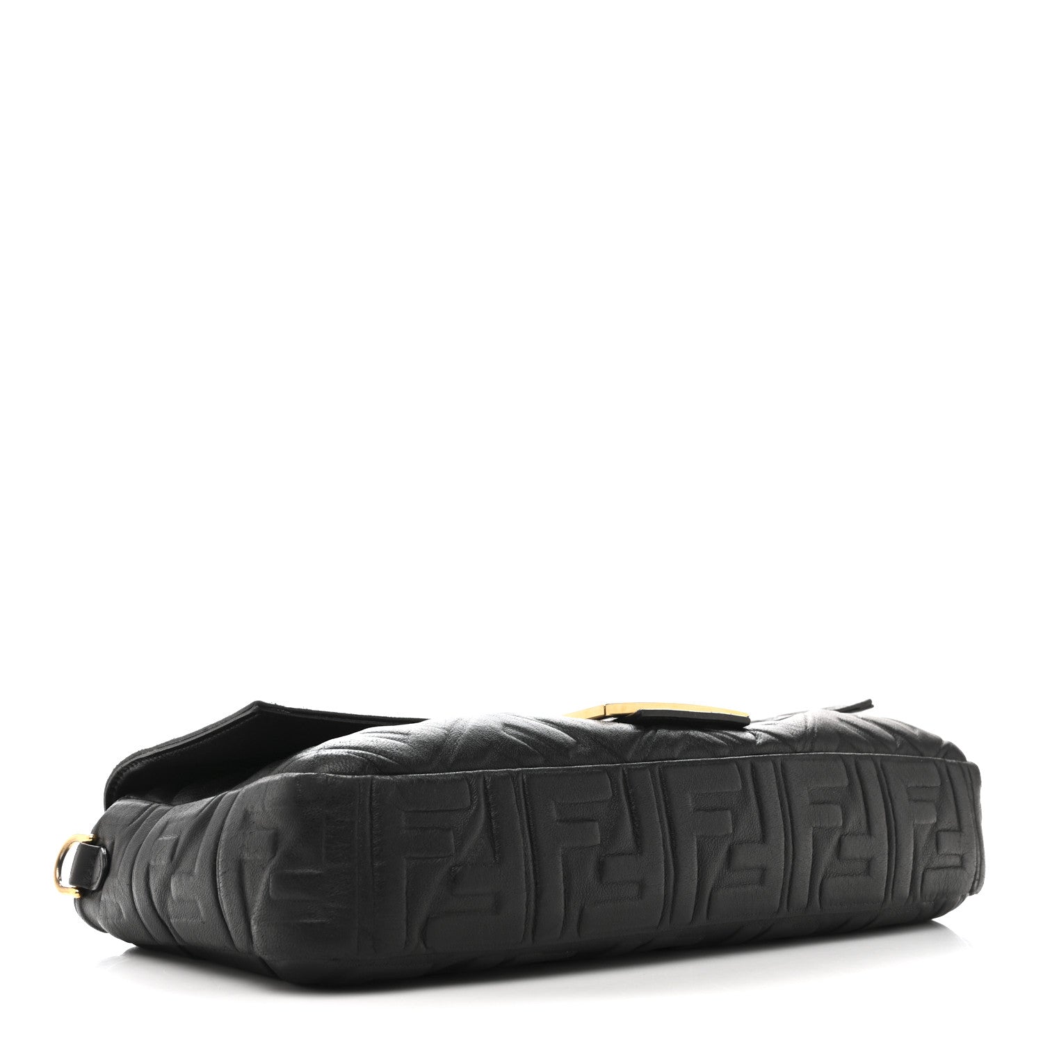 Nappa FF 1974 Embossed Large Baguette Black