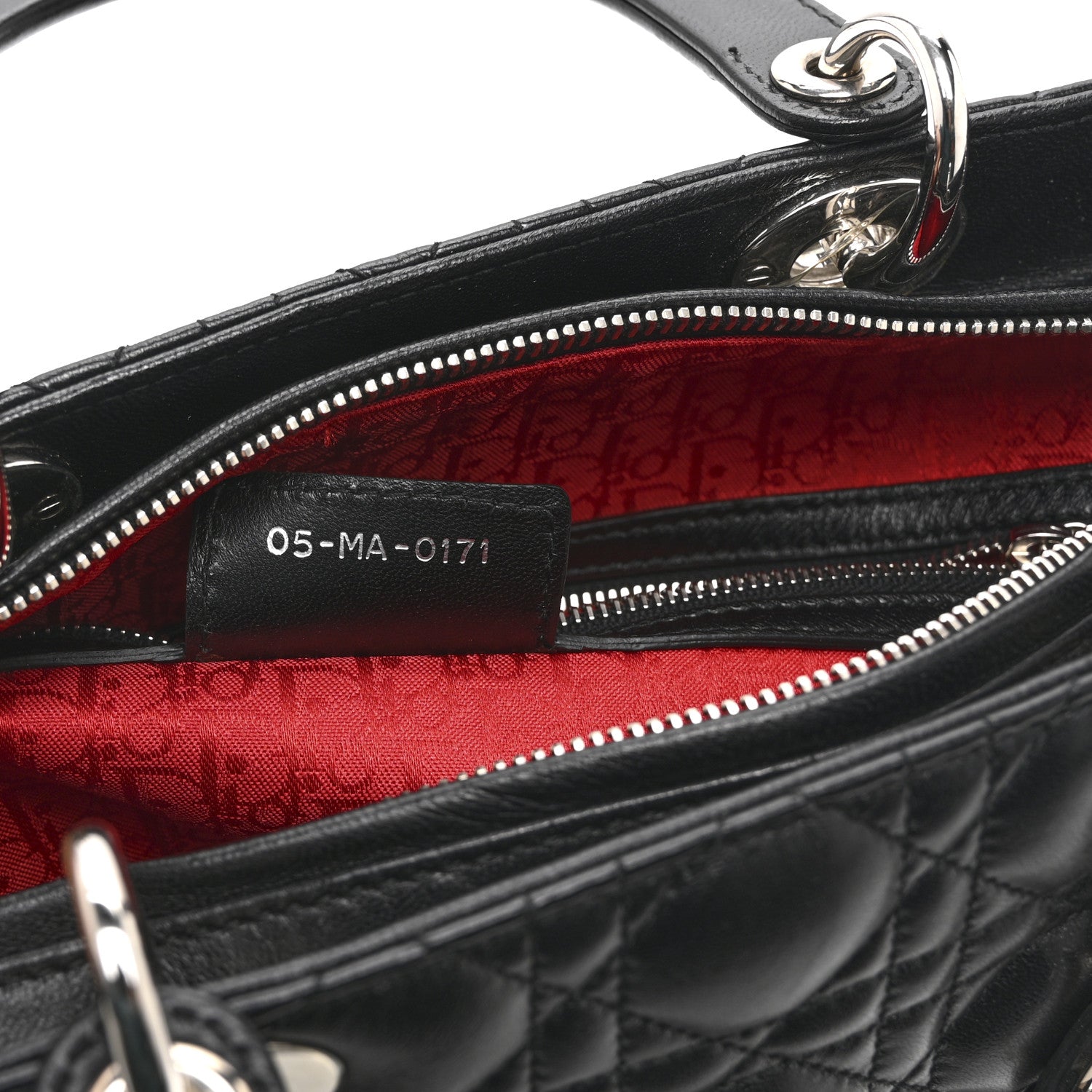 Lambskin Cannage Large Lady D1OR Black