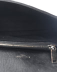 Sheepskin Matelasse Chevron Monogram Medium College Bag Black