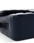 Caviar Quilted Small Double Flap Blue
