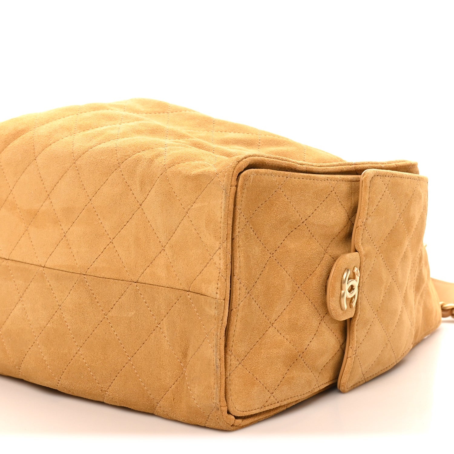 Suede Quilted Medium CHNL 25 Handbag Beige
