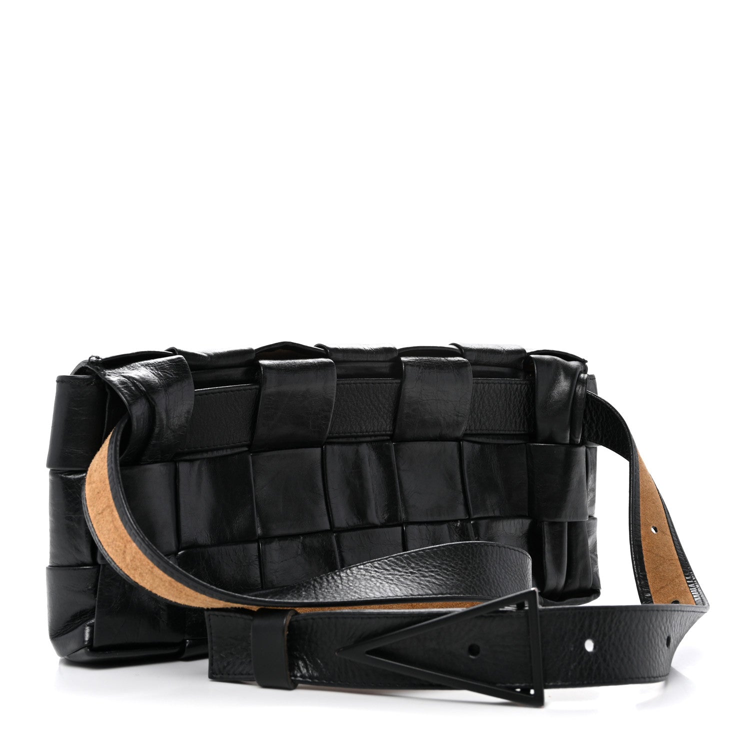 Paper Calfskin Intrecciato Stretch Cassette Black