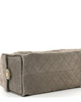 Suede Quilted Medium CHNL 25 Handbag Dark Grey