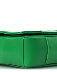 Paper Calfskin Maxi Intrecciato Small Cassette Crossbody Bag Grass