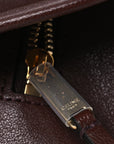 Shiny Lambskin Soft Triomphe Little Half Moon Bag Brick