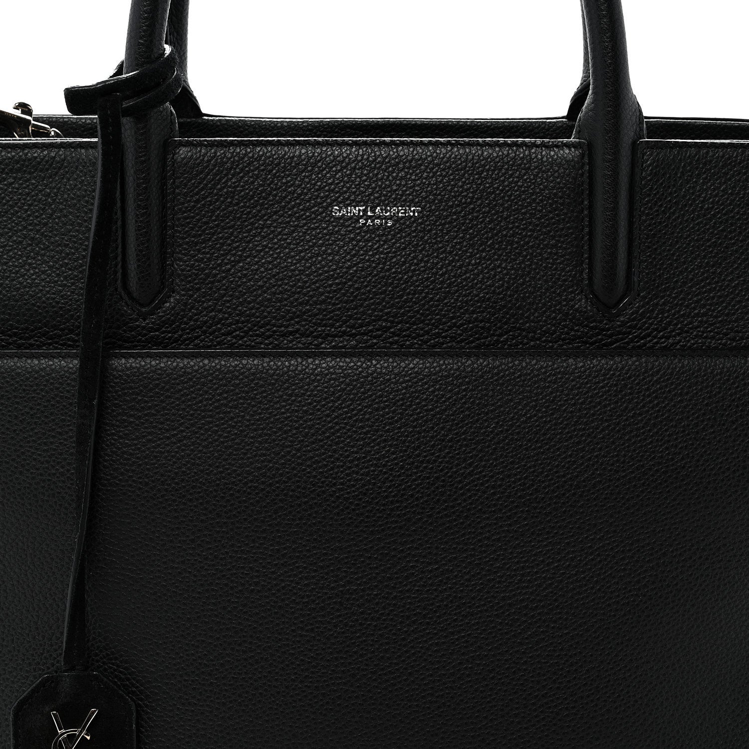 Grained Calfskin Medium Rive Gauche Cabas Black