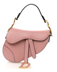 Smooth Calfskin Mini Saddle Bag Antique Pink