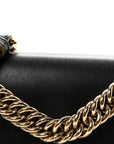 Vitello Liberty Scalloped Studded Small Kan I Shoulder Bag Black