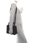 Crinkled Calfskin Cannage Medium Lady D1OR Black