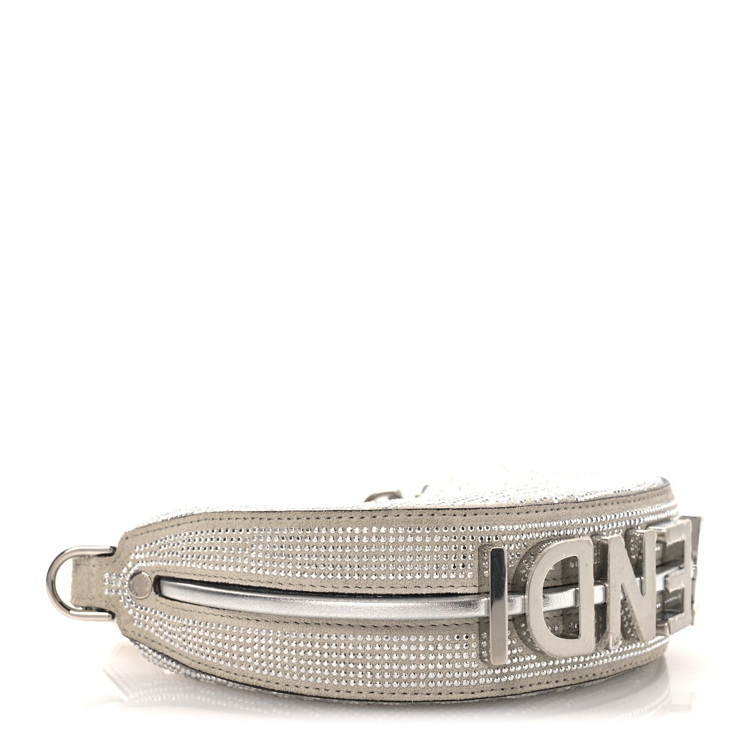 Crystal Vitello Laminato Suede FF Nano FNDIgraphy Hobo Charm Grey