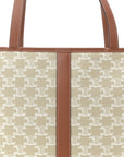 Triomphe Canvas Calfskin Medium Cabas Bag Grege