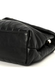 Grain de Poudre Calfskin Y Quilted Monogram Medium Loulou Chain Satchel Black