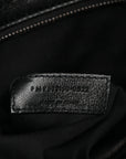 Crinkled Calfskin Monogram Medium Niki Chain Satchel Black