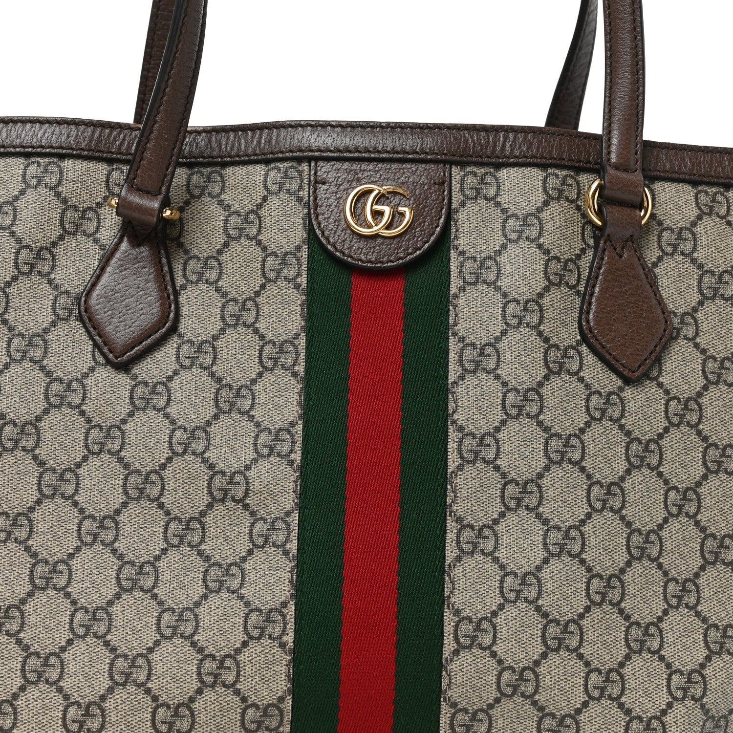 GG Supreme Monogram Medium Ophidia Shopping Tote Brown