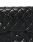 Lambskin Quilted Jumbo Double Flap So Black