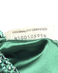 Crystal Embellished Satin Mini Hotfix Jodie Emerald