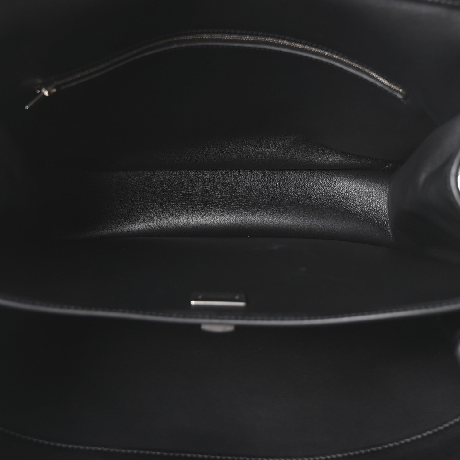 Natural Smooth Calfskin Medium Rodeo Top Handle Handbag Black