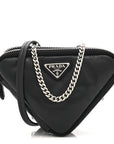 Nappa Soft Padded Mini Triangle Crossbody Pouch Black
